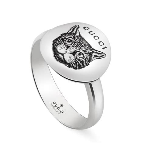 gucci blind for love cat ring|gucci gold textured icon ring.